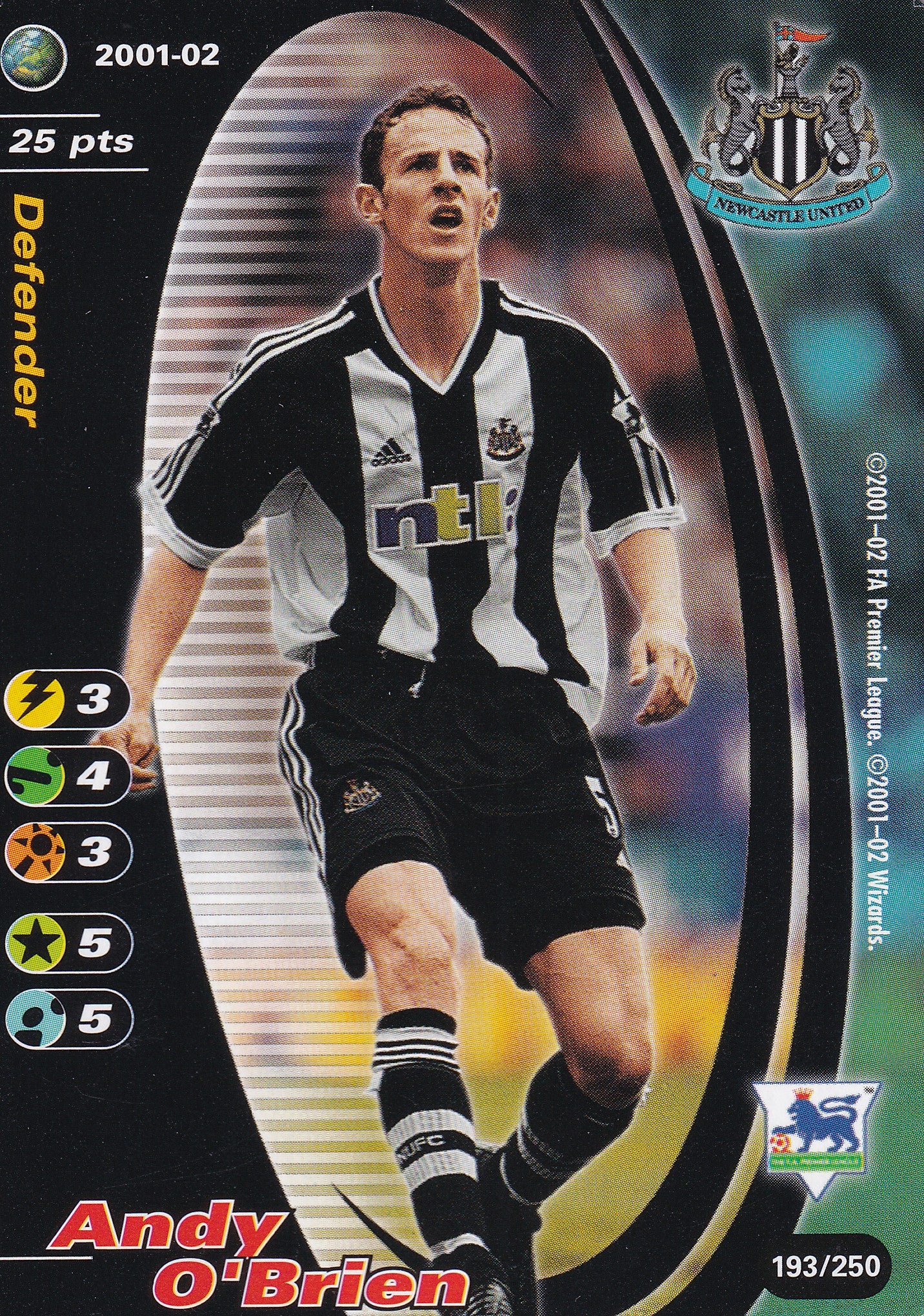 193. ANDY O'BRIEN - NEWCASTLE UNITED