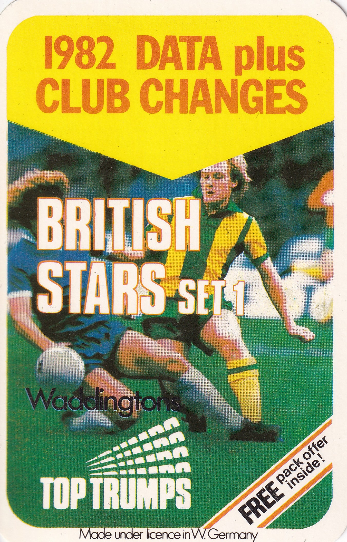 000. TOP TRUMPS - BRITISH STARS 1982 SET 1 - BADGE