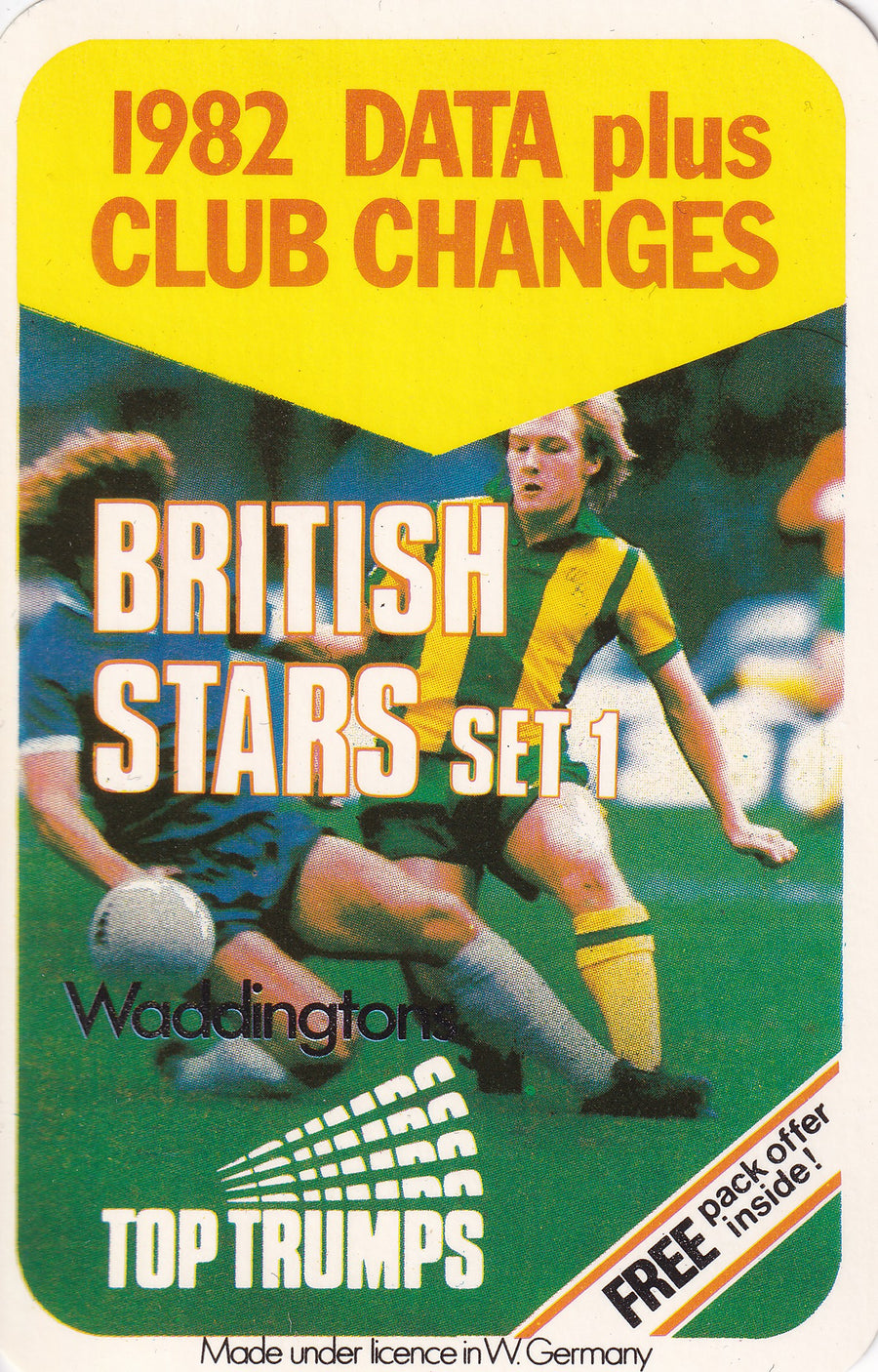 000. TOP TRUMPS - BRITISH STARS 1982 SET 1 - BADGE