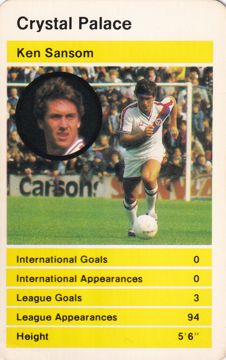 015. KEN SANSOM - CRYSTAL PALACE