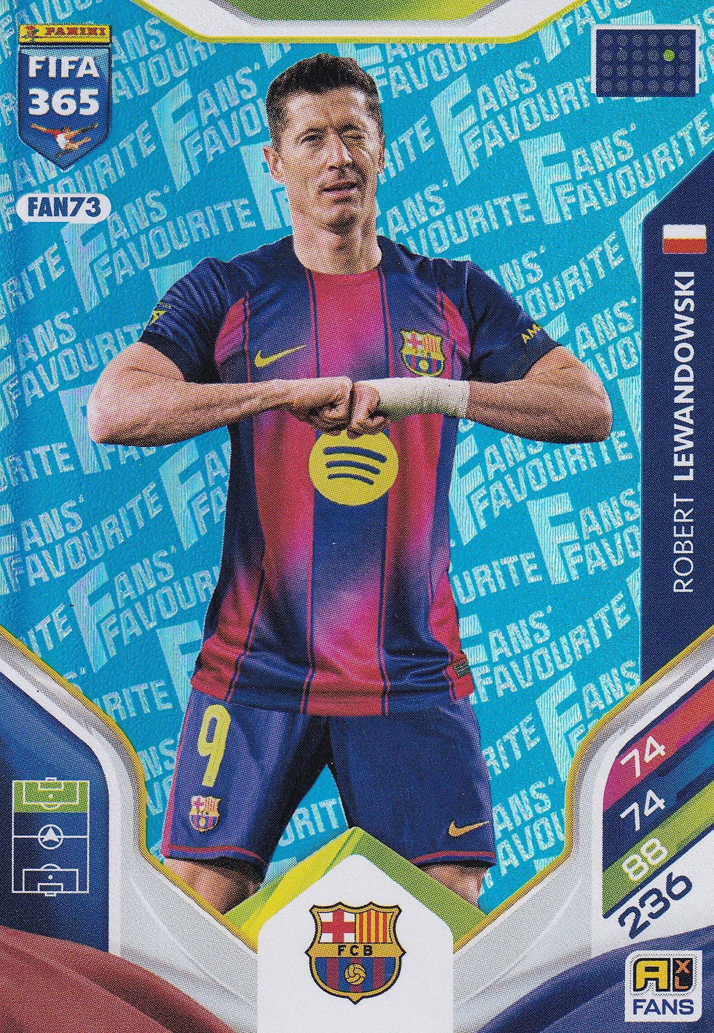 FAN-073. ROBERT LEWANDOWSKI - FC BARCELONA - FANS FAVOURITE - BLUE