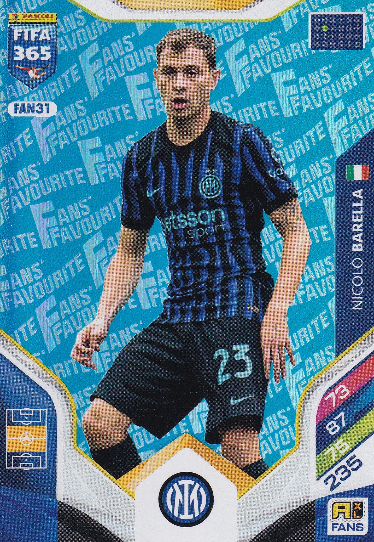 FAN-031. NICOLO BARELLA - FC INTERNAZIONALE MILANO - FANS FAVOURITE - BLUE
