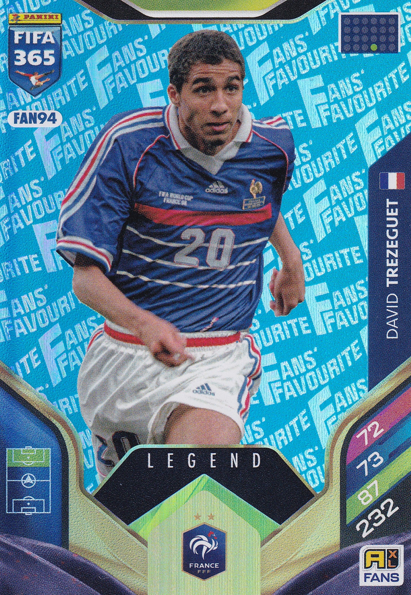 FAN-094. DAVID TREZEGUET - FRANCE - FANS FAVOURITE LEGEND - BLUE