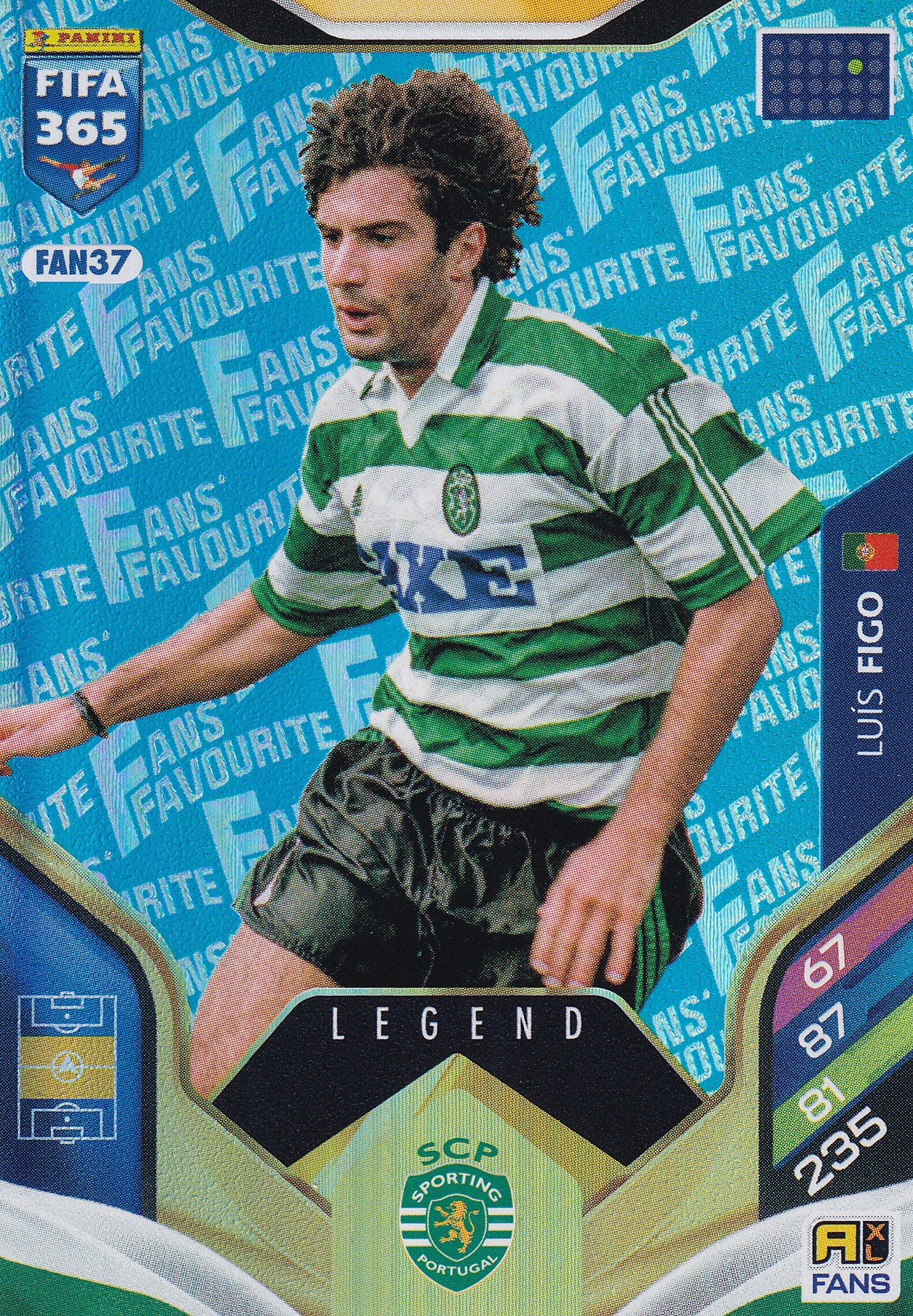 FAN-037. LUIS FIGO - SPORTING CP - FANS FAVOURITE LEGEND - BLUE