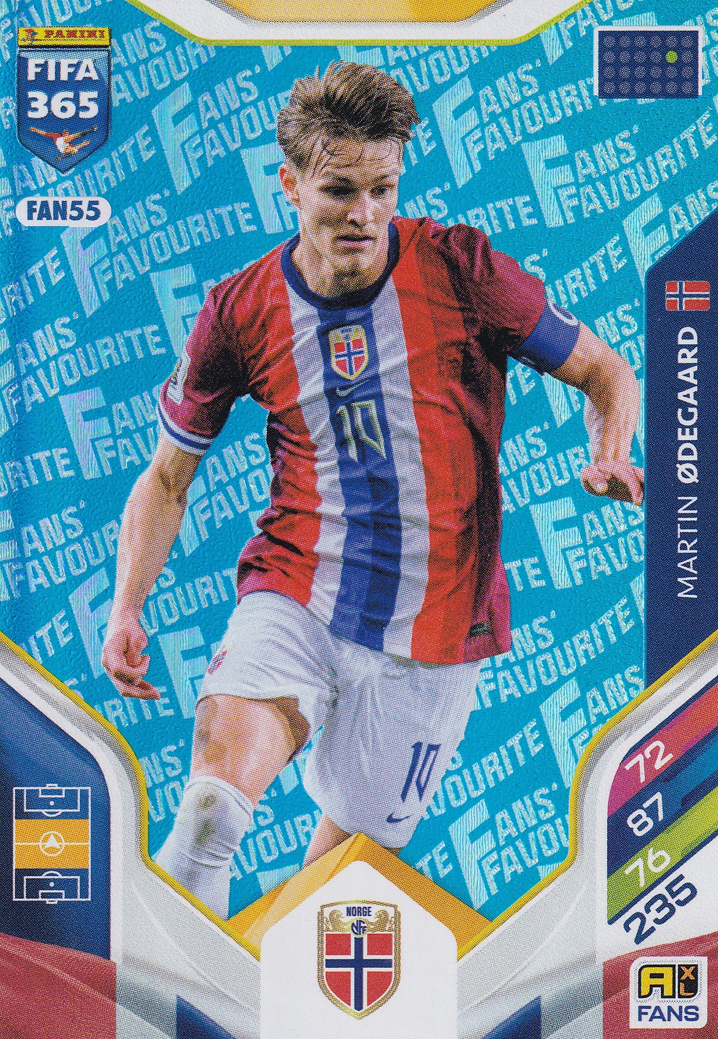 FAN-055. MARTIN ØDEGAARD - NORWAY - FANS FAVOURITE - BLUE