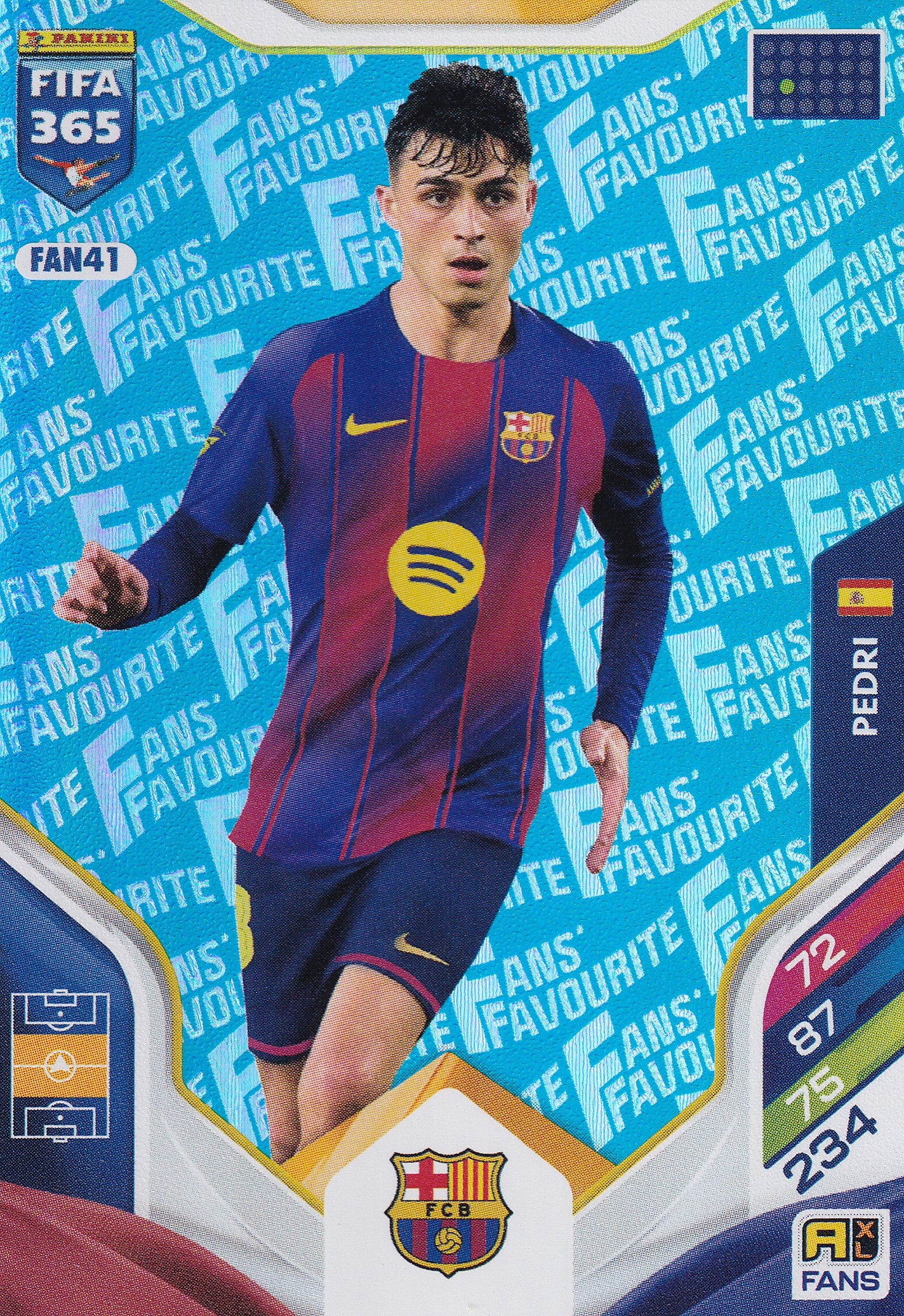 FAN-041. PEDRI - FC BARCELONA - FANS FAVOURITE - BLUE