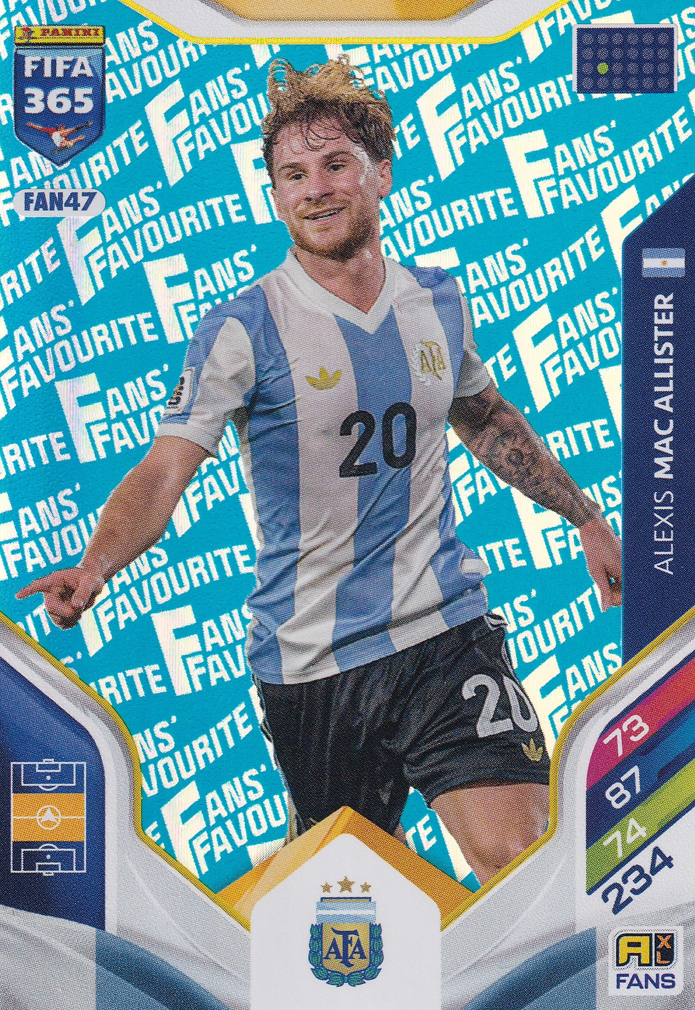 FAN-047. ALEXIS MAC ALLISTER - ARGENTINA - FANS FAVOURITE - BLUE