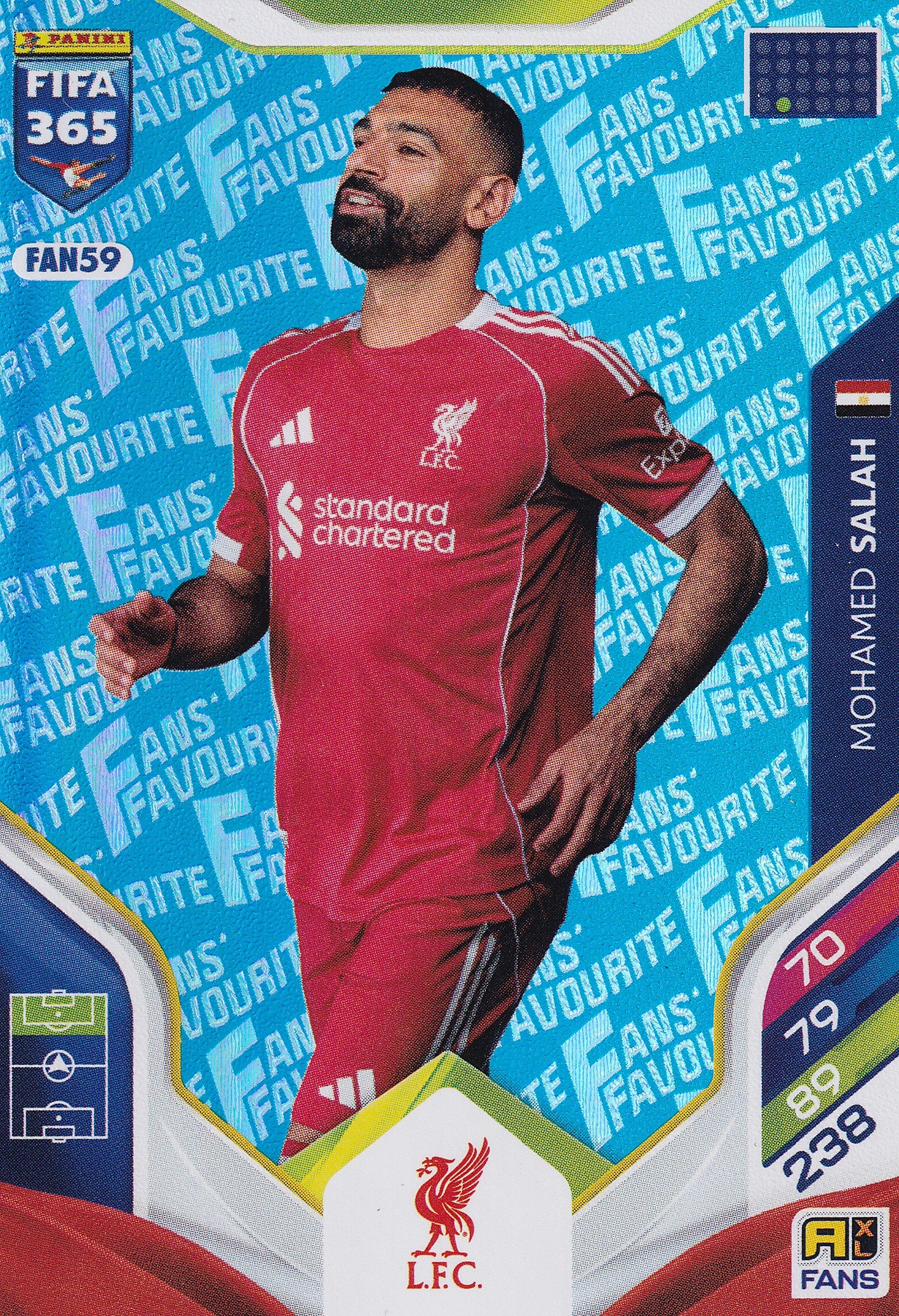 FAN-059. MOHAMED SALAH - LIVERPOOL - FANS FAVOURITE - BLUE