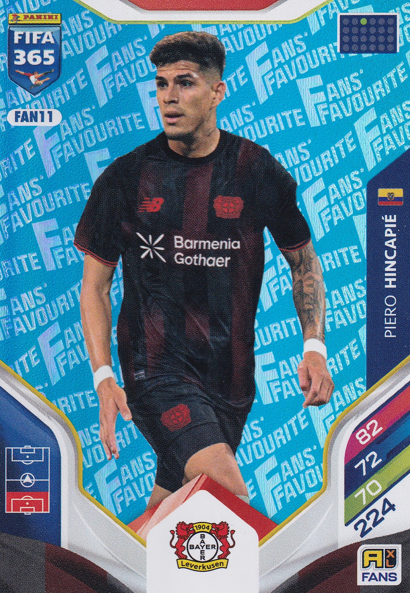 FAN-011. PIERO HINCAPIE - BAYER 04 LEVERKUSEN - FANS FAVOURITE - BLUE