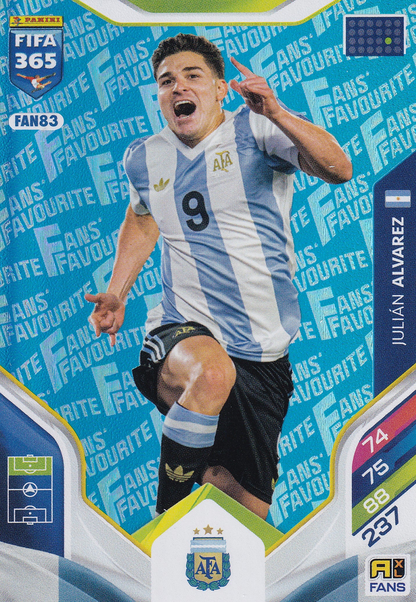 FAN-083. JULIAN ALVAREZ - ARGENTINA - FANS FAVOURITE - BLUE