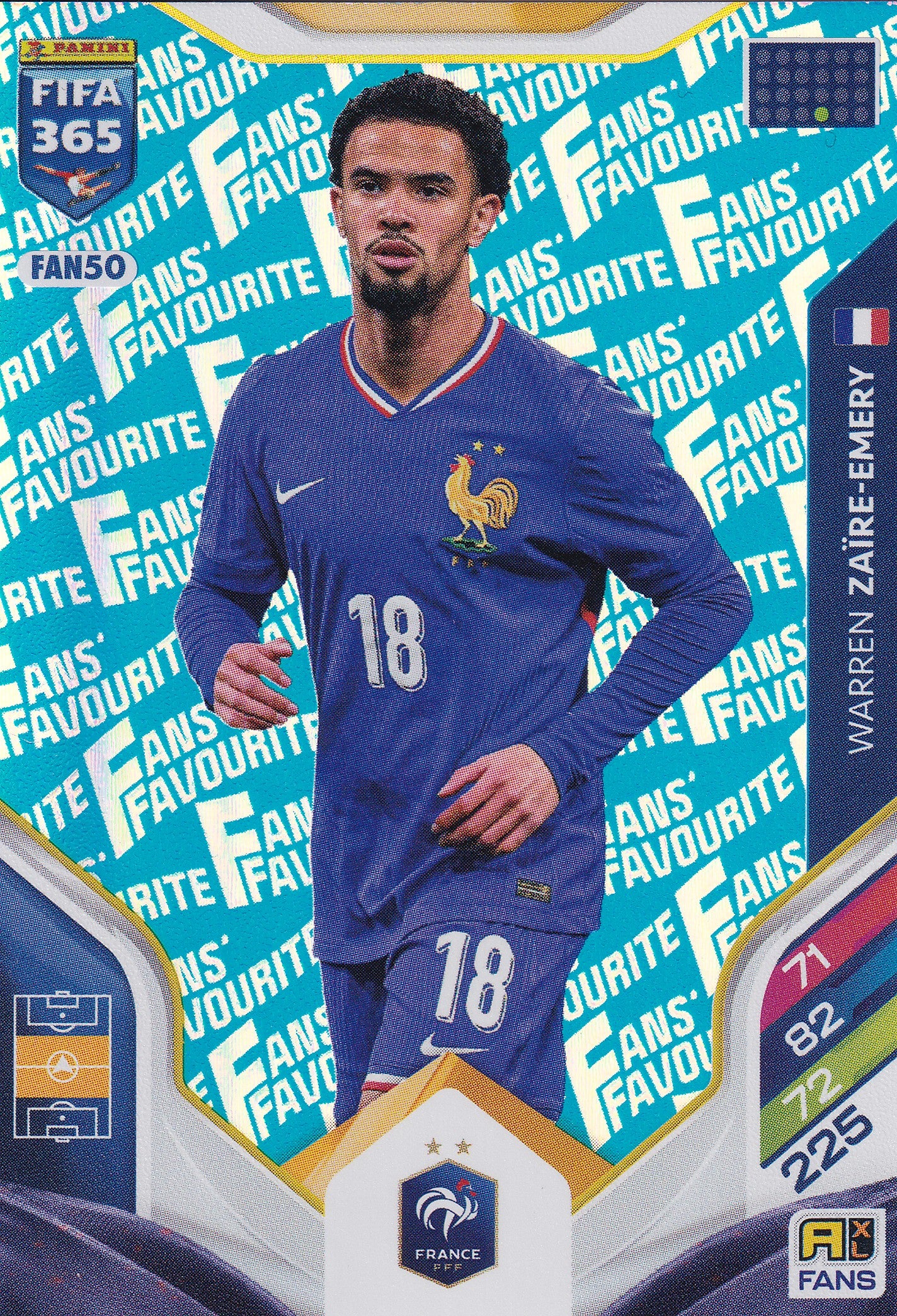 FAN-050. WARREN ZAIRE-EMERY - PARIS SAINT-GERMAIN - FANS FAVOURITE - BLUE