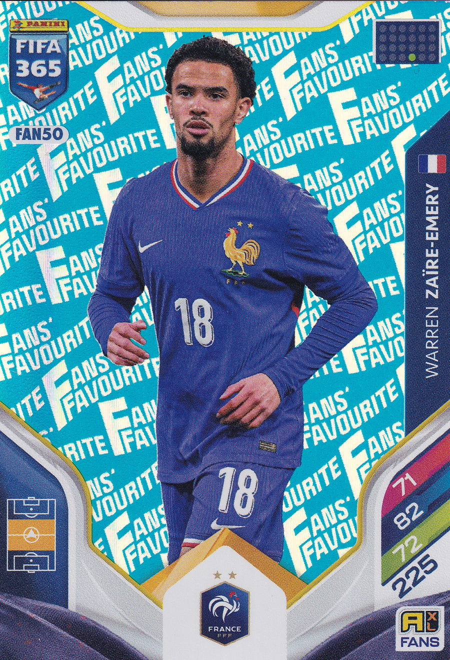 FAN-050. WARREN ZAIRE-EMERY - PARIS SAINT-GERMAIN - FANS FAVOURITE - BLUE