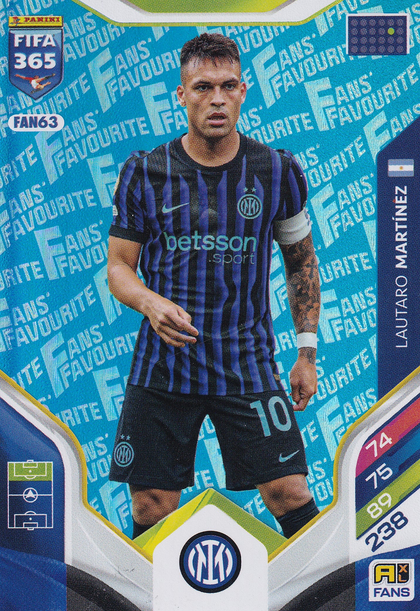 FAN-063. LAUTARO MARTINEZ - FC INTERNAZIONALE MILANO - FANS FAVOURITE - BLUE