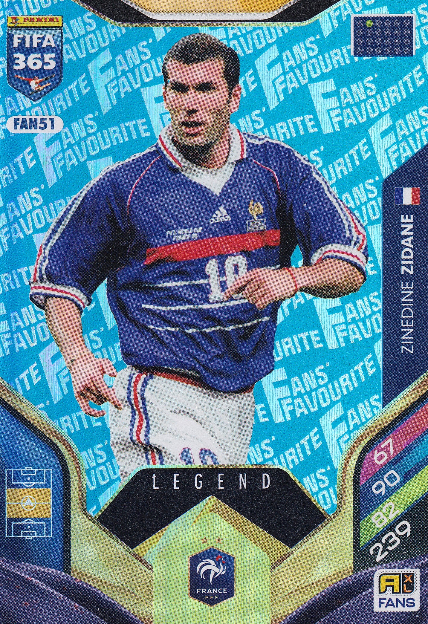 FAN-051. ZINEDINE ZIDANE - FRANCE - FANS FAVOURITE LEGEND - BLUE