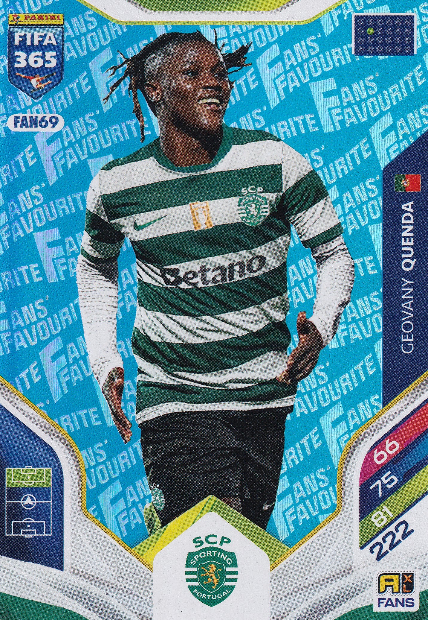 FAN-069. GEOVANY QUENDA - SPORTING CP - FANS FAVOURITE - BLUE