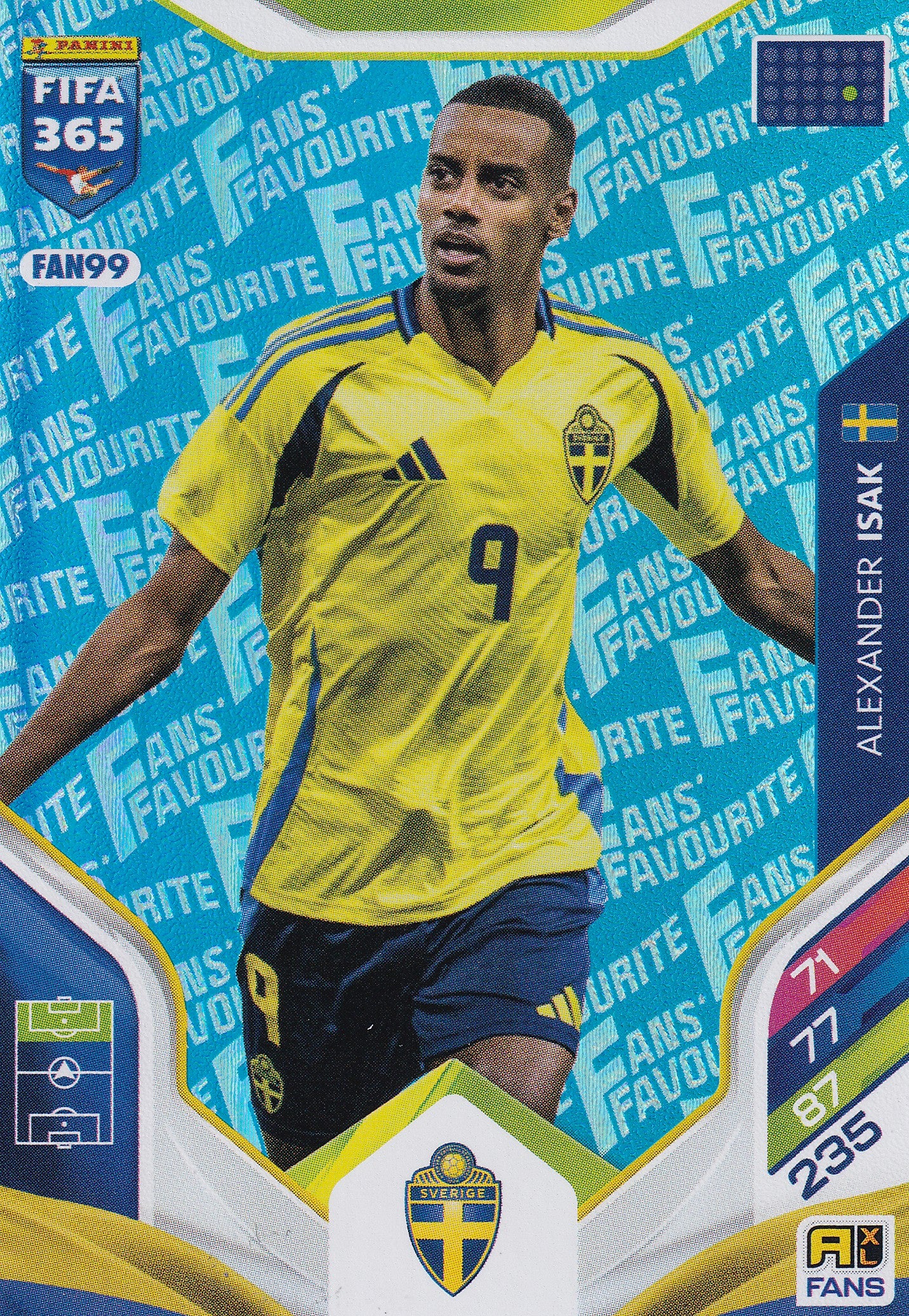 FAN-099. ALEKSANDER ISAK - SWEDEN - FANS FAVOURITE - BLUE