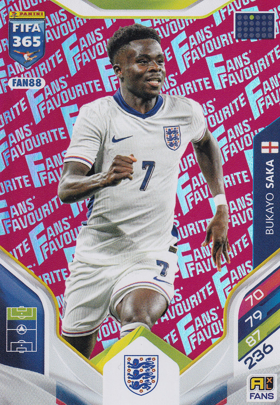 FAN-088. BUKAYO SAKA - ENGLAND - FANS FAVOURITE - RED