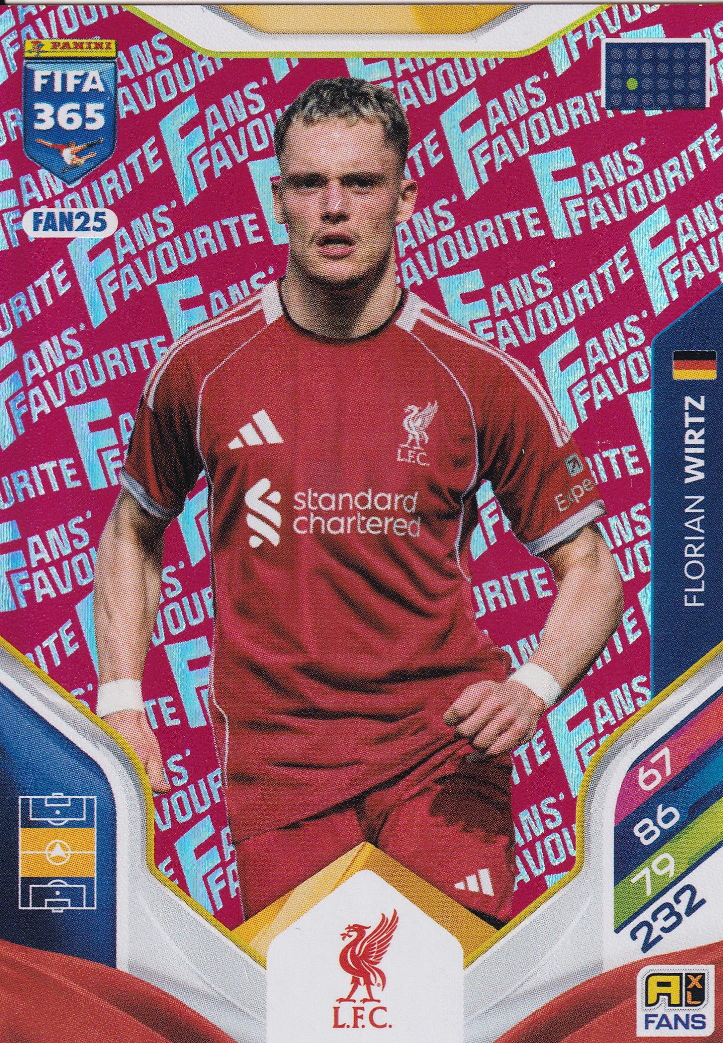 FAN-025. FLORIAN WIRTZ - LIVERPOOL - FANS FAVOURITE - RED