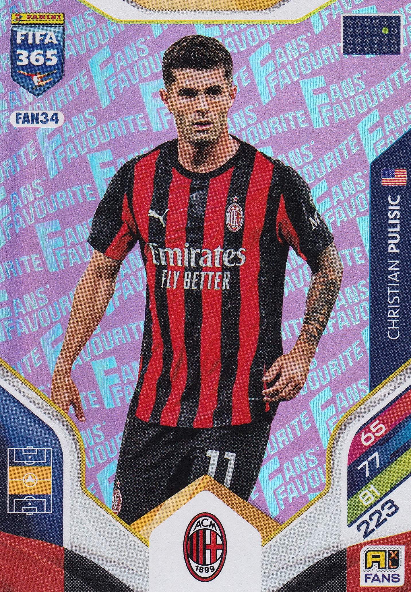 FAN-034. CHRISTIAN PULISIC - AC MILAN - FANS FAVOURITE - PINK