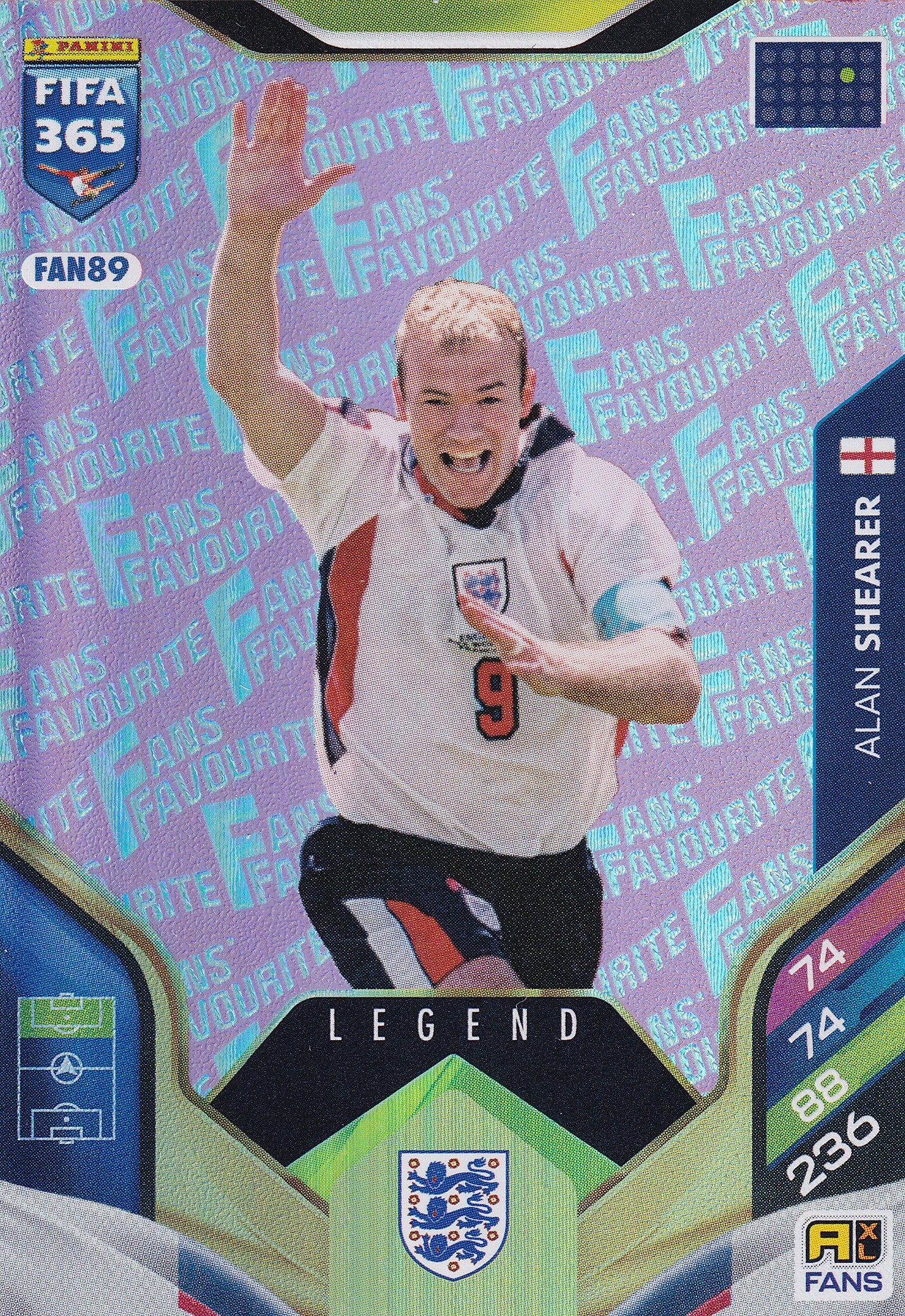 FAN-089. ALAN SHEARER - ENGLAND - FANS FAVOURITE LEGEND - PINK