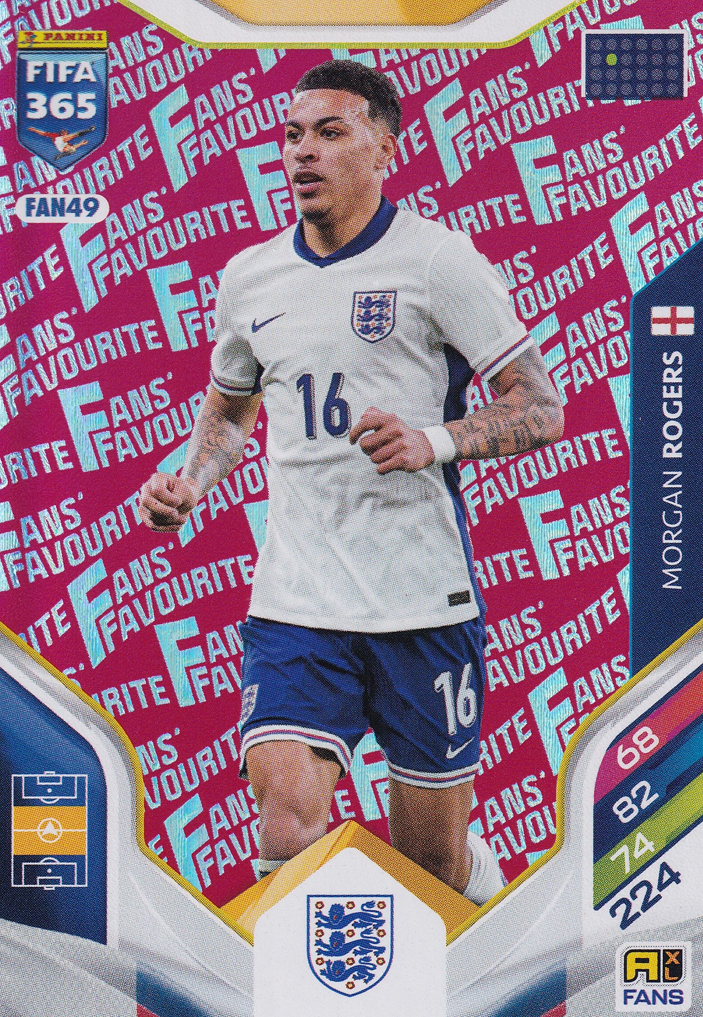 FAN-049. MORGAN ROGERS - ENGLAND - FANS FAVOURITE - RED
