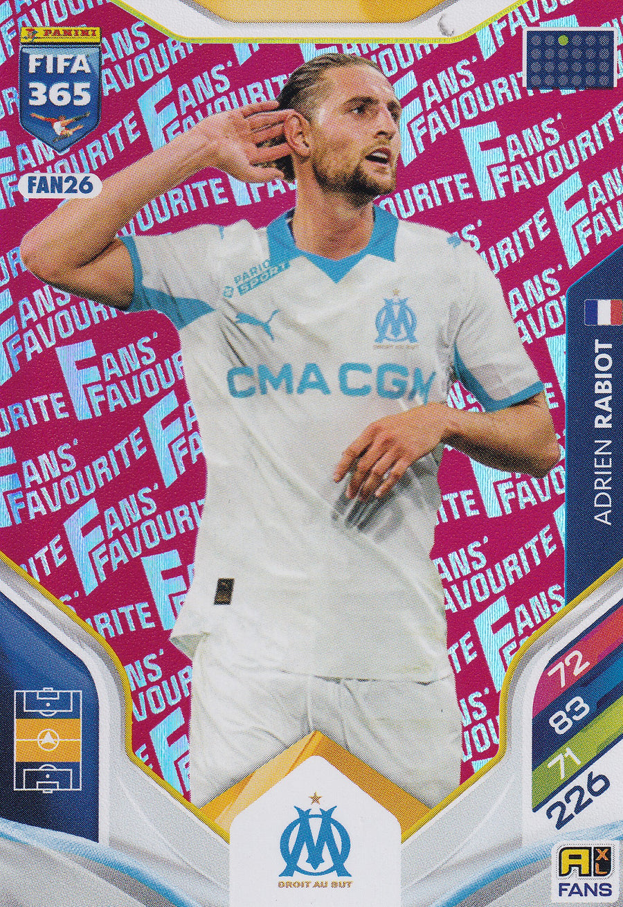 FAN-026. ADRIEN RABIOT - MARSEILLE - FANS FAVOURITE - RED