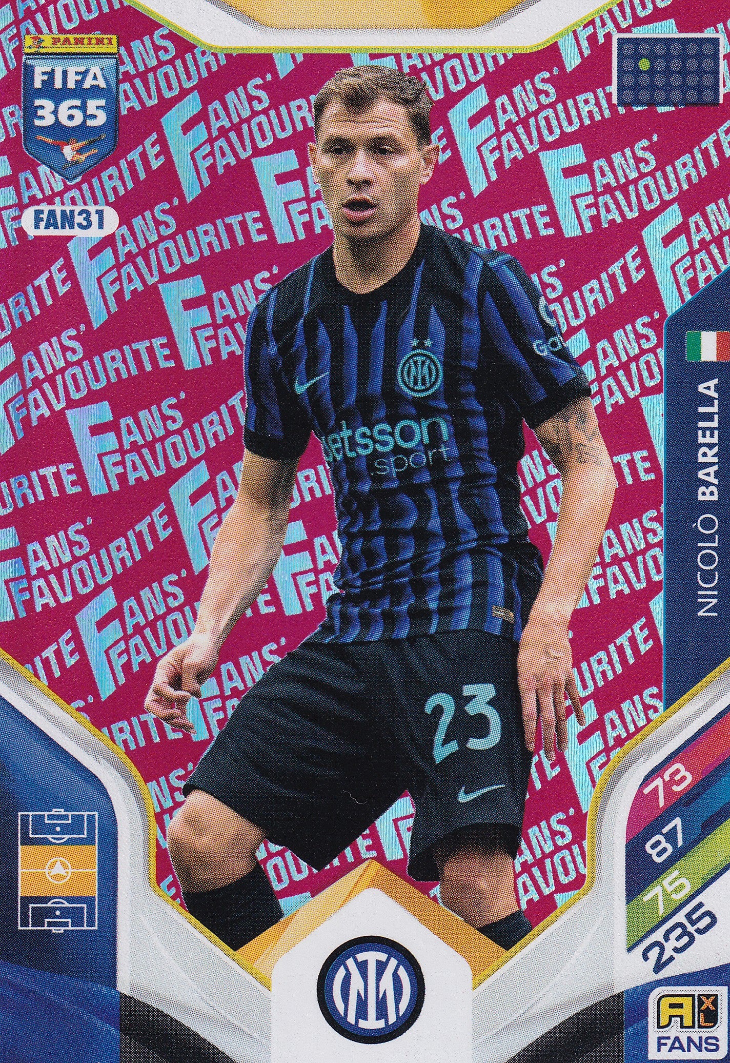FAN-031. NICOLO BARELLA - FC INTERNAZIONALE MILANO - FANS FAVOURITE - RED
