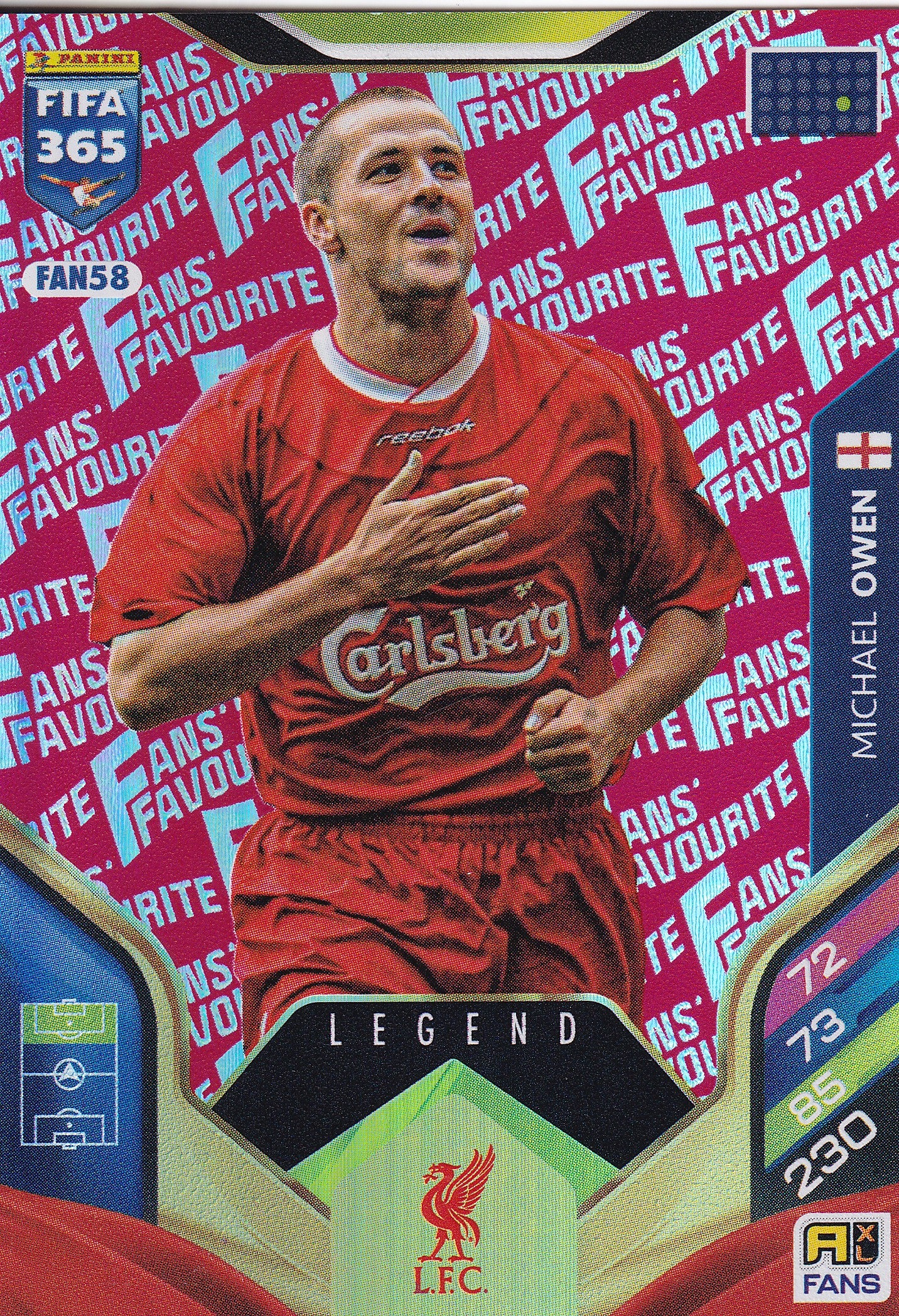 FAN-058. MICHAEL OWEN - LIVERPOOL - FANS FAVOURITE LEGEND - RED