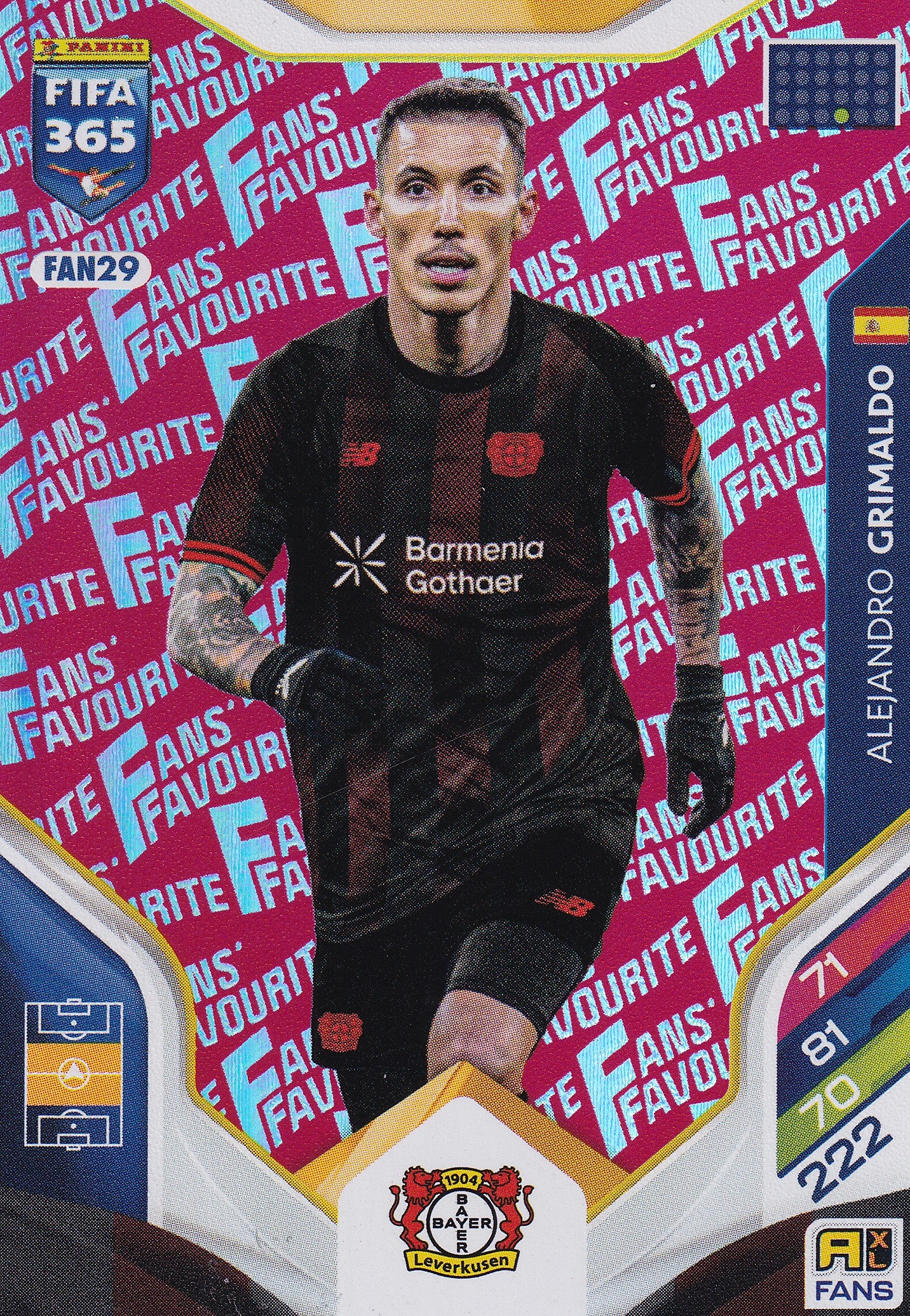 FAN-029. ALEJANDRO GRIMALDO - BAYER 04 LEVERKUSEN - FANS FAVOURITE - RED