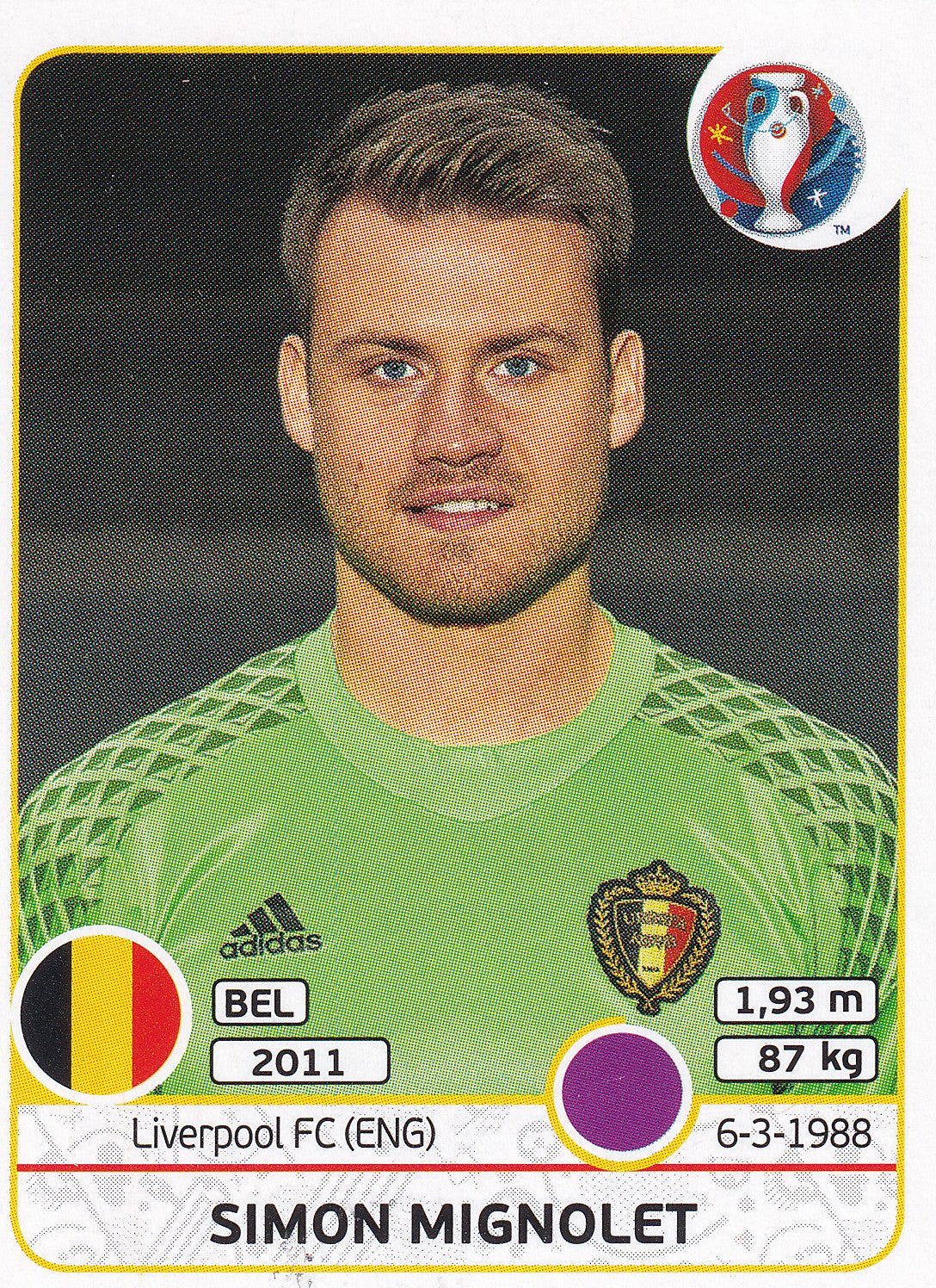 466. SIMON MIGNOLET - BELGIUM