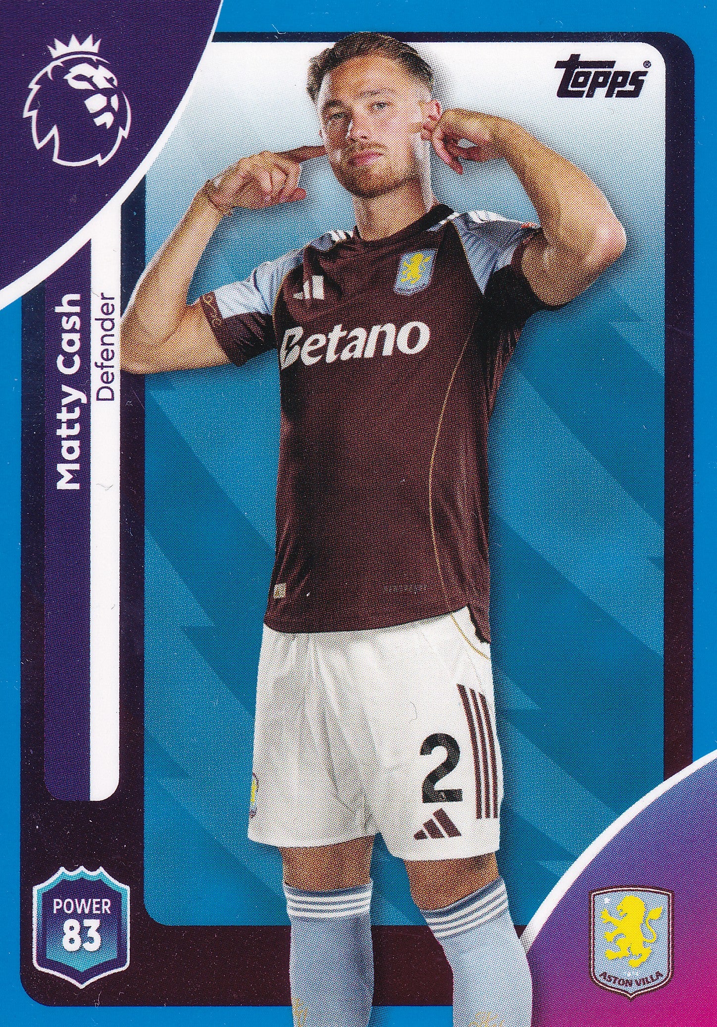 023. MATTY CASH - ASTON VILLA - BLUE PARALLELL