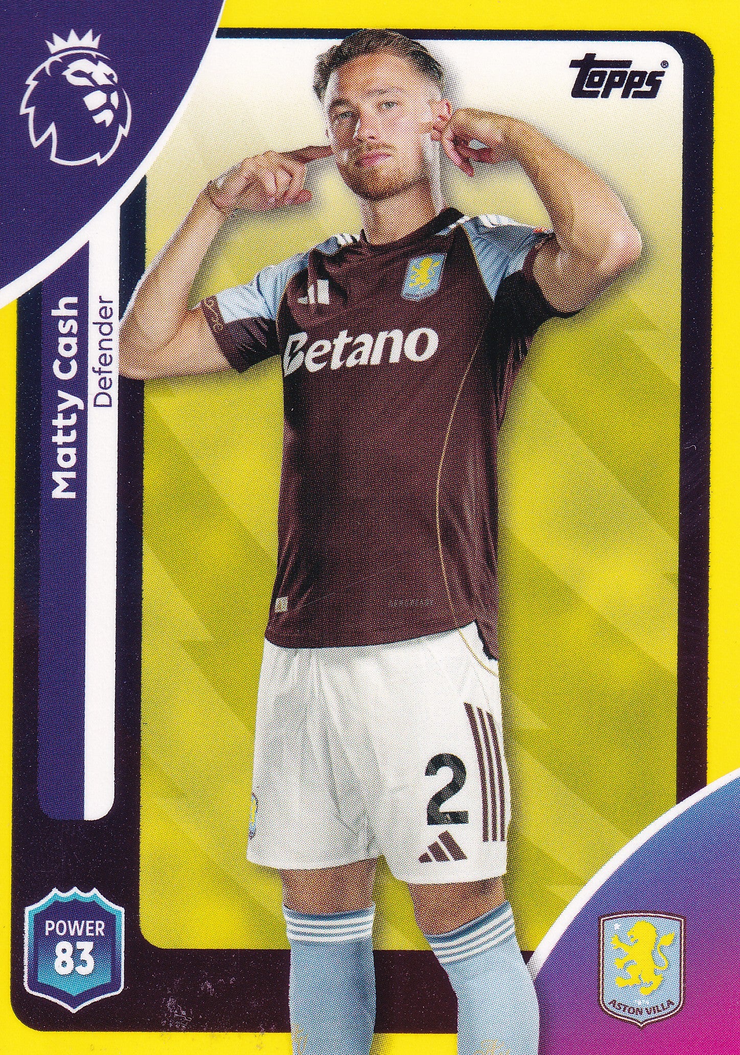 023. MATTY CASH - ASTON VILLA - YELLOW PARALLELL