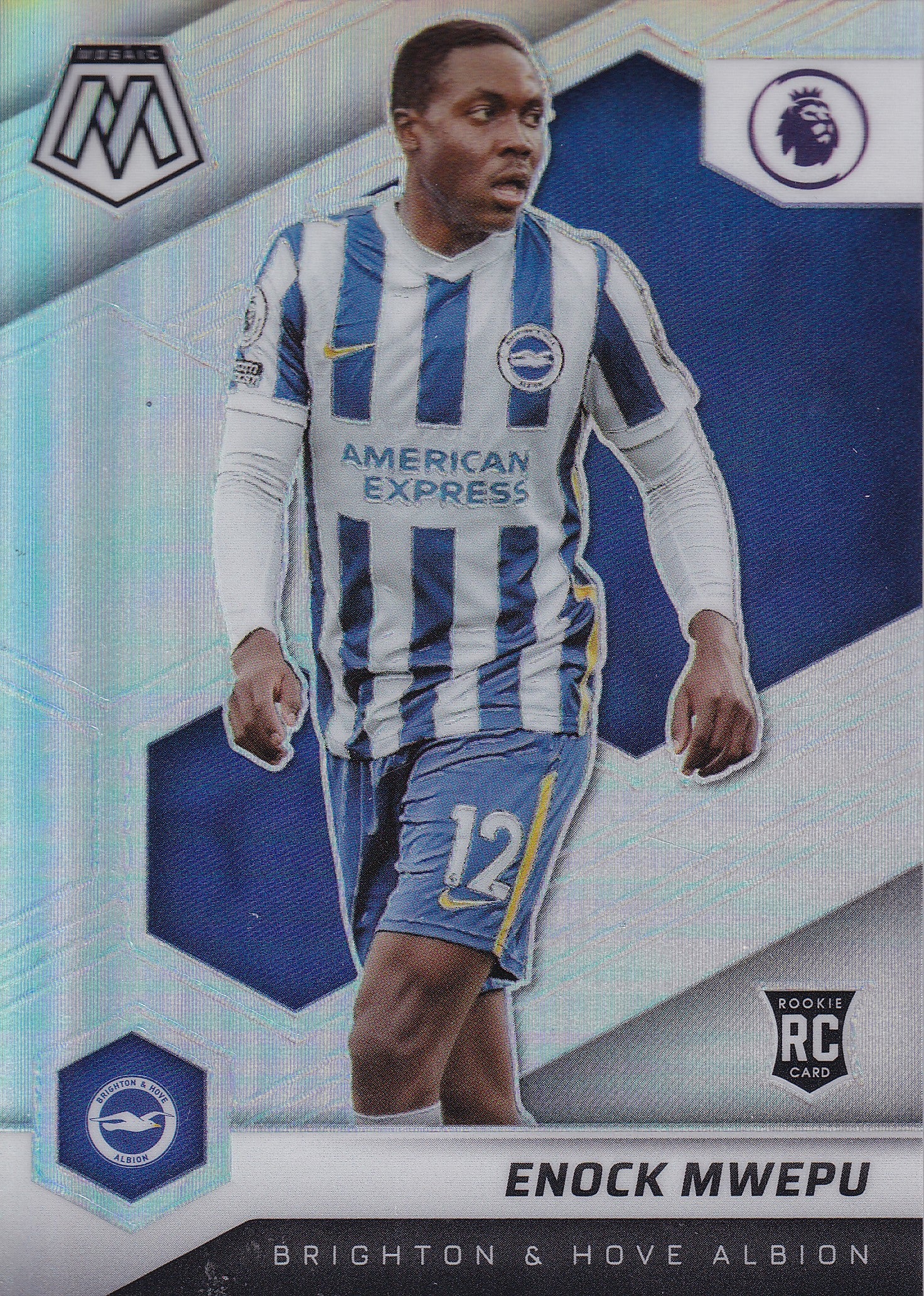 113. ENOCK MWEPU - BRIGHTON & HOVE ALBION - ROOKIE CARD - SILVER