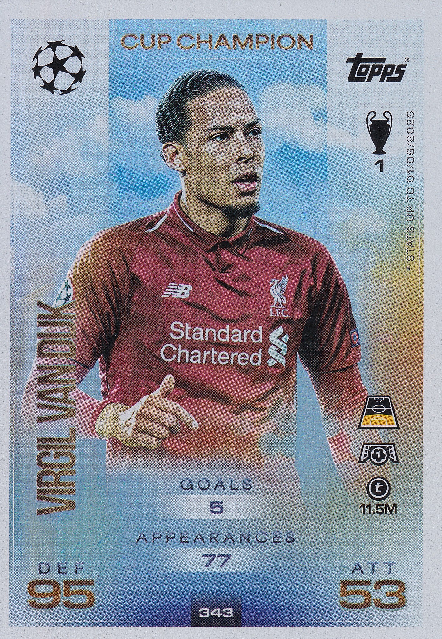 343. VIRGIL VAN DIJK - LIVERPOOL FC - CUP CHAMPION