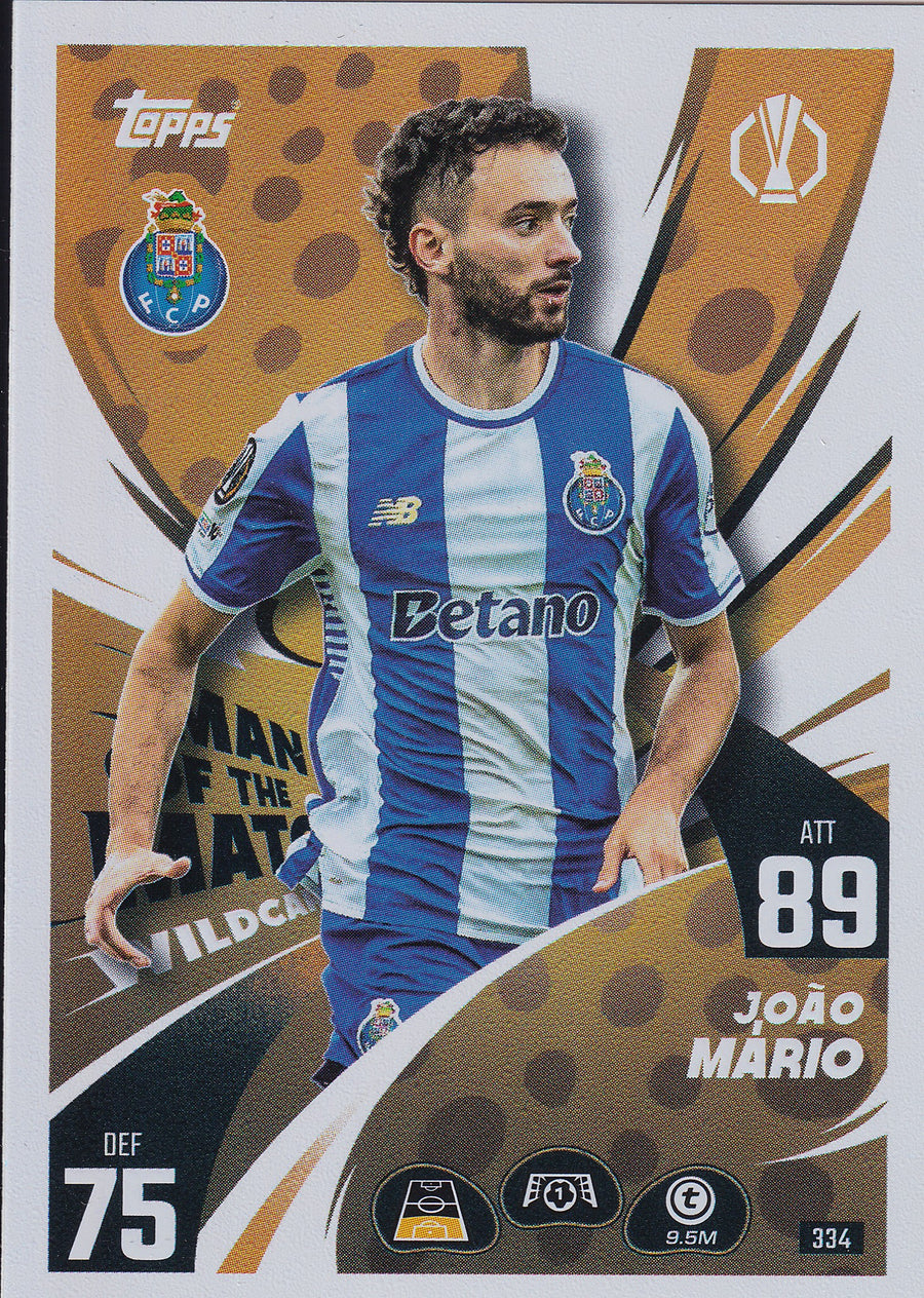 334. JOAO MARIO - FC PORTO - MAN OF THE MATCH WILDCARD