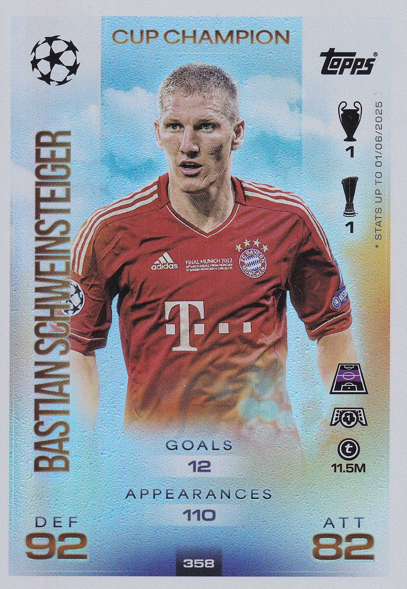 358. BASTIAN SCHWEINSTEIGER - FC BAYERN MUNCHEN - CUP CHAMPION