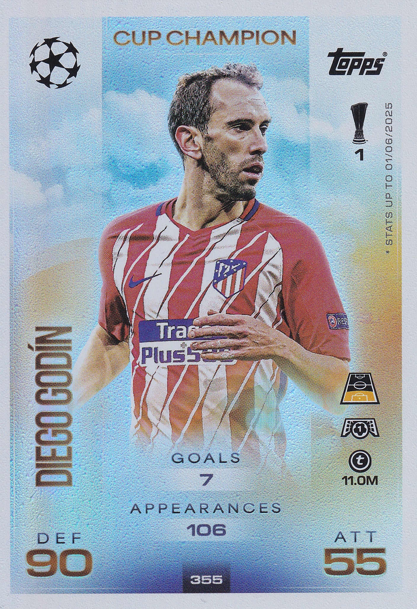 355. DIEGO GODIN - ATLETICO DE MADRID - CUP CHAMPION