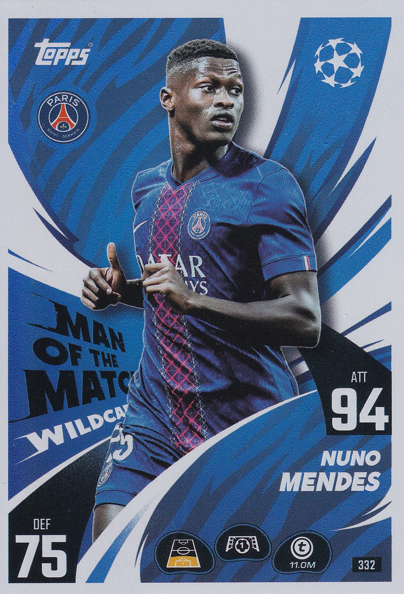 332. NUNO MENDES - PARIS SAINT-GERMAIN - MAN OF THE MATCH WILDCARD