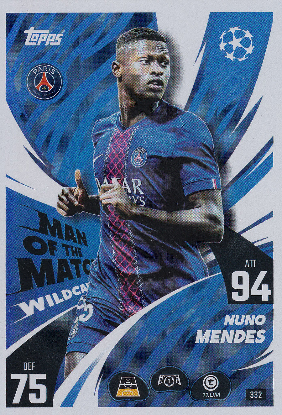 332. NUNO MENDES - PARIS SAINT-GERMAIN - MAN OF THE MATCH WILDCARD