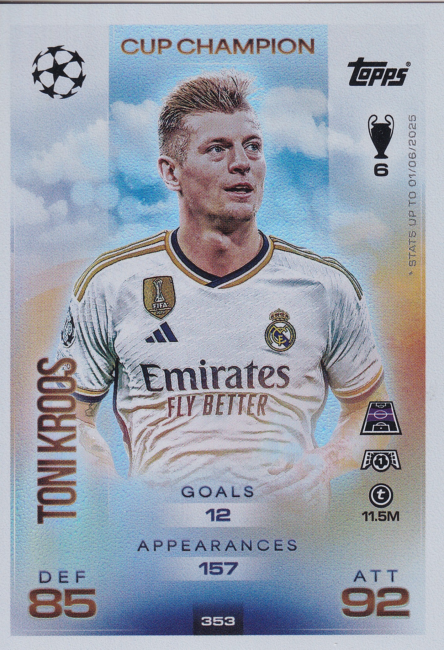 353. TONI KROOS - REAL MADRID C.F - CUP CHAMPION