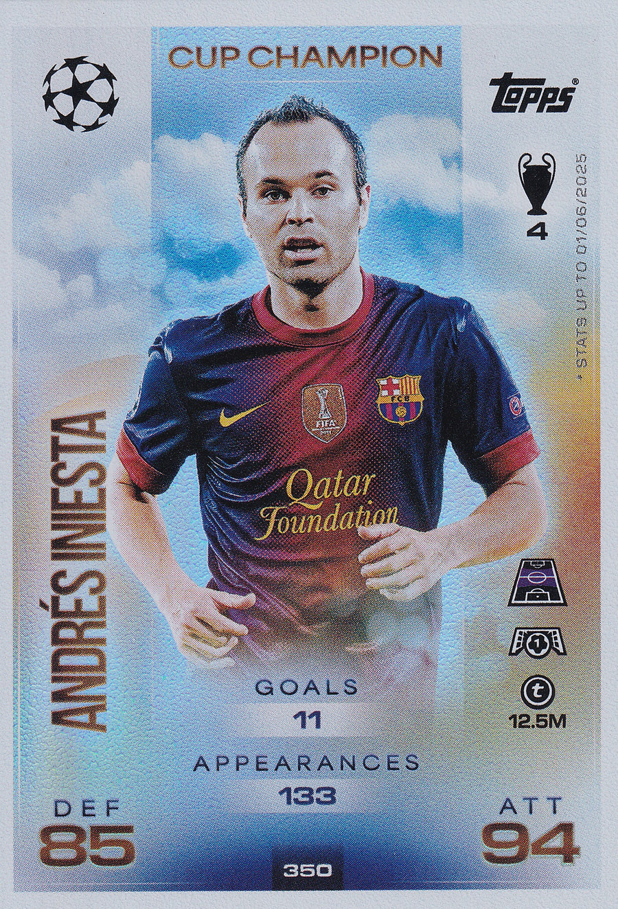 350. ANDRES INIESTA - FC BARCELONA - CUP CHAMPION