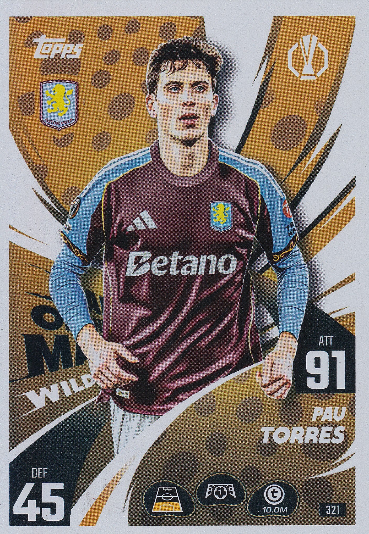 321. PAU TORRES - ASTON VILLA - MAN OF THE MATCH WILDCARD