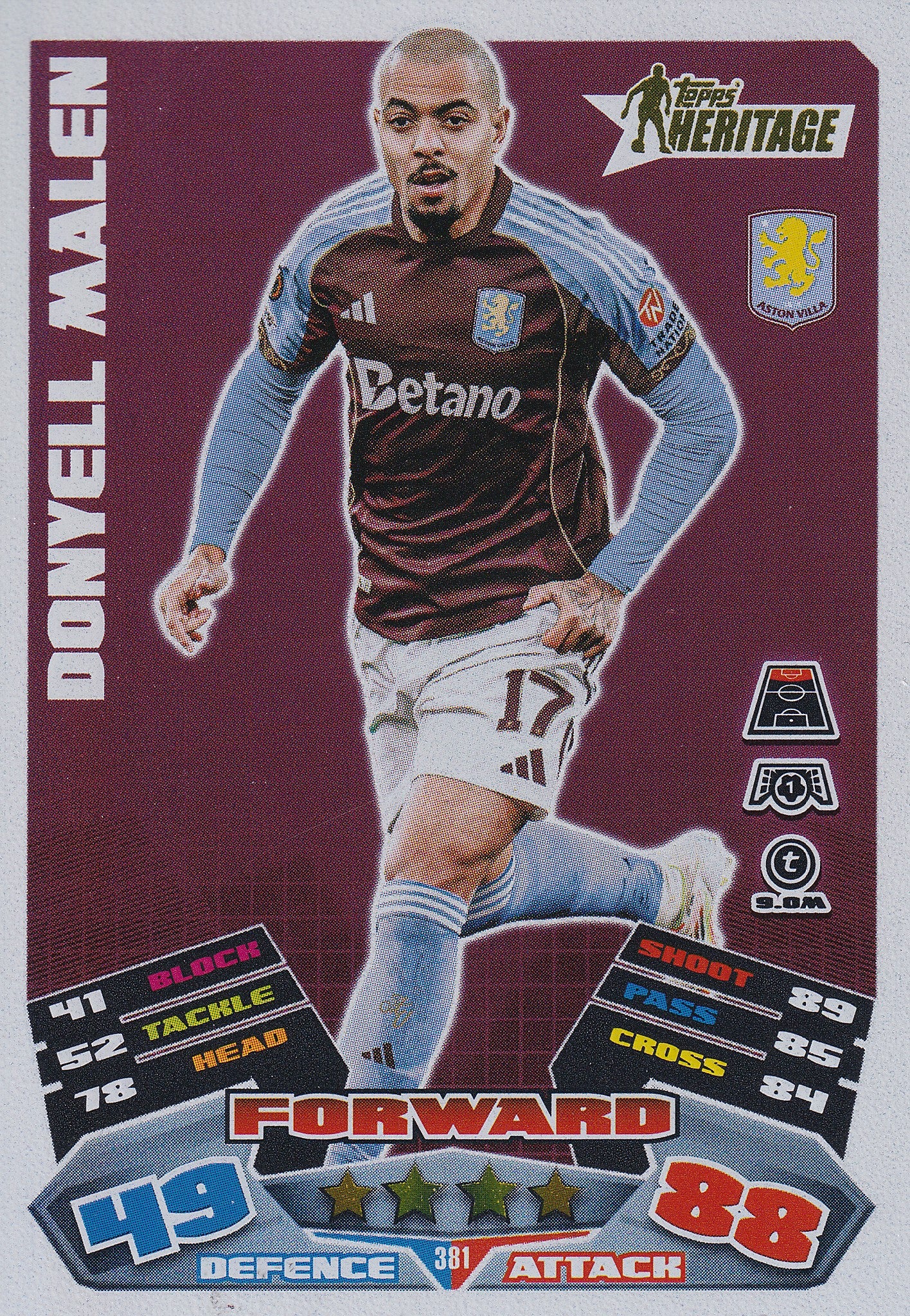 381. DONYELL MALEN - ASTON VILLA - HERITAGE