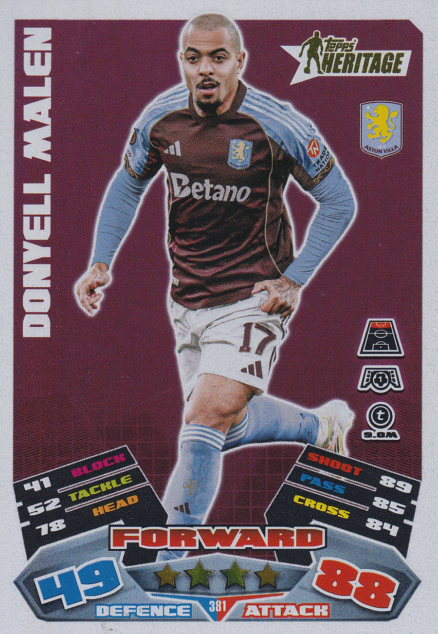 381. DONYELL MALEN - ASTON VILLA - HERITAGE