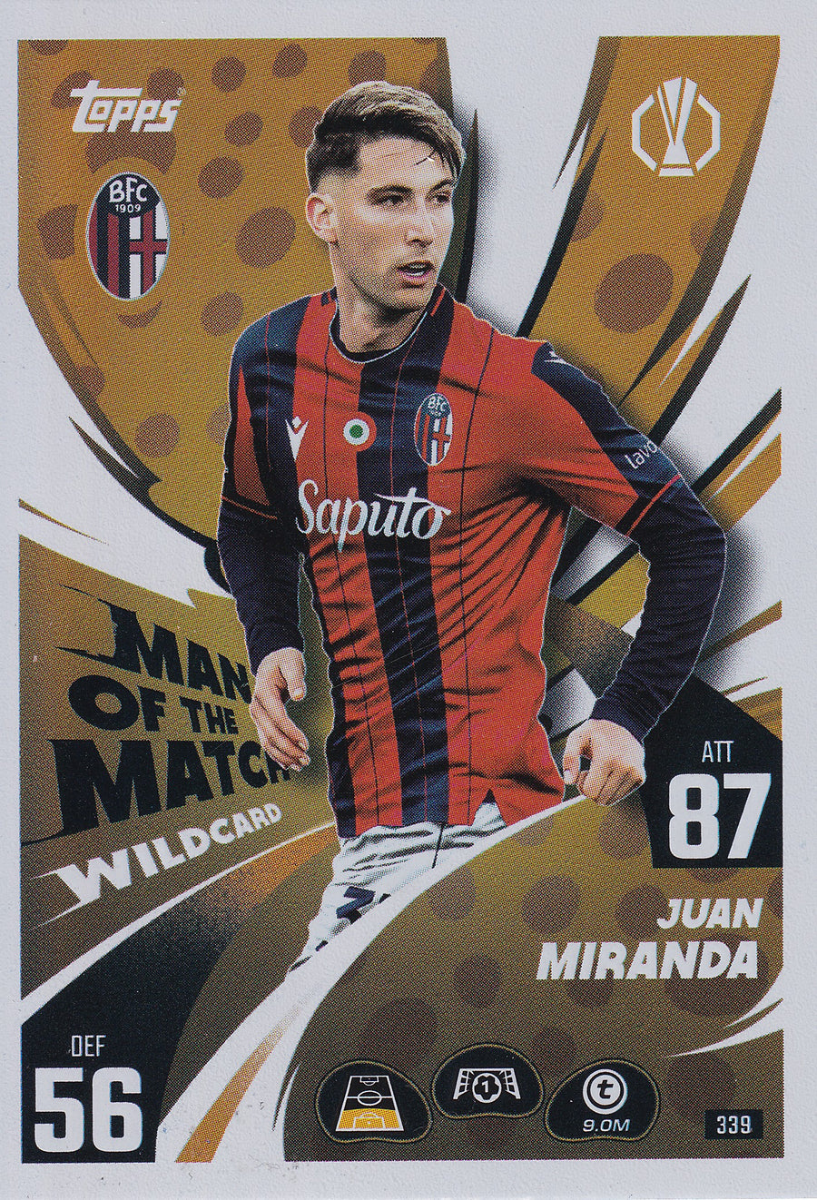 339. JUAN MIRANDA - BOLOGNA FC 1909 - MAN OF THE MATCH WILDCARD