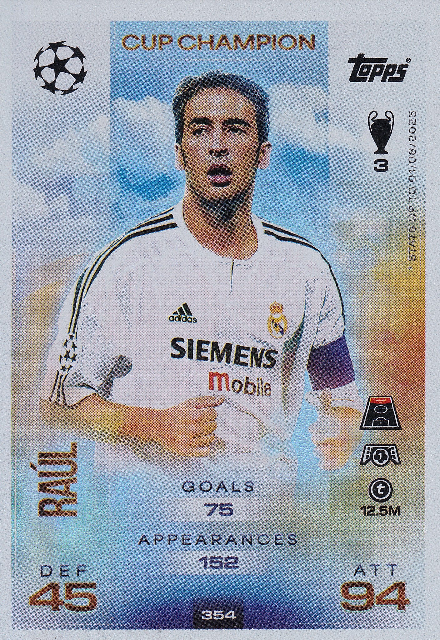 354. RAUL - REAL MADRID C.F. - CUP CHAMPION