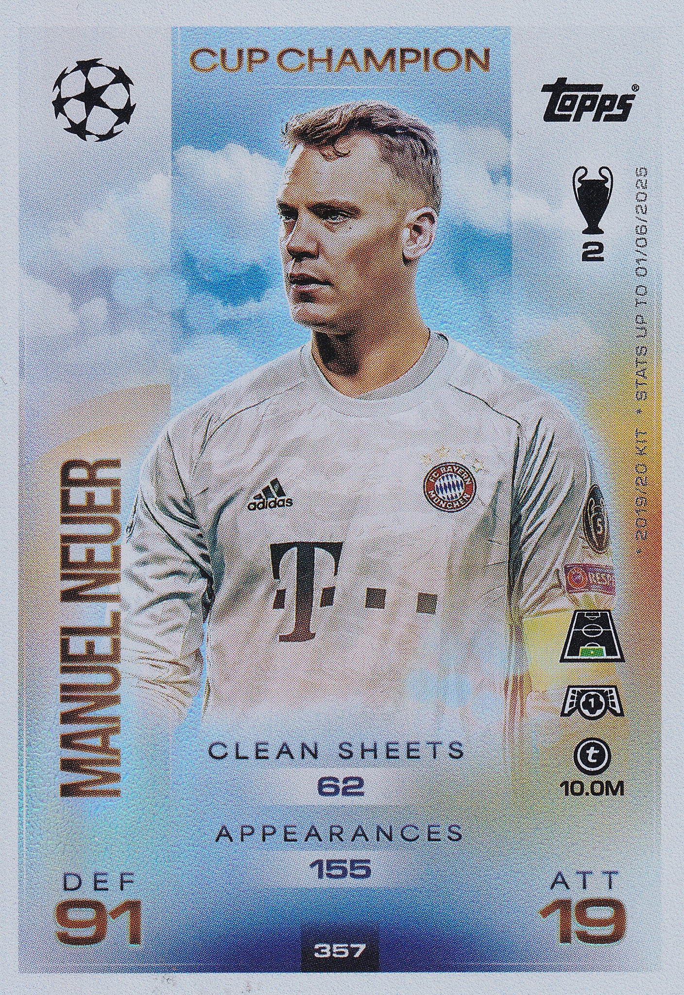 357. MANUEL NEUER - FC BAYERN MUNCHEN - CUP CHAMPION