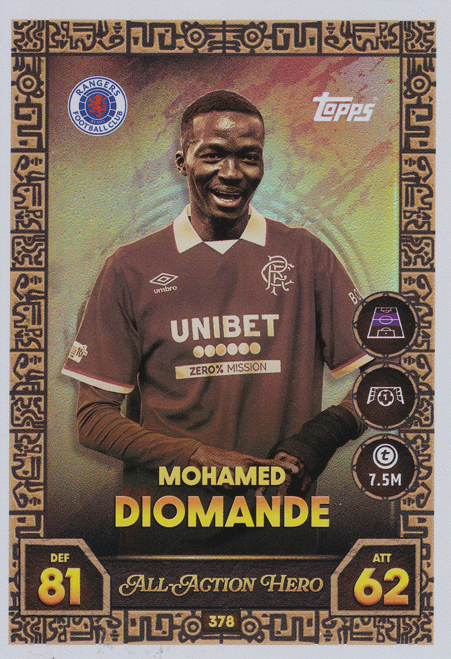 378. MOHAMED DIOMANDE - RANGERS - ALL ACTION HERO