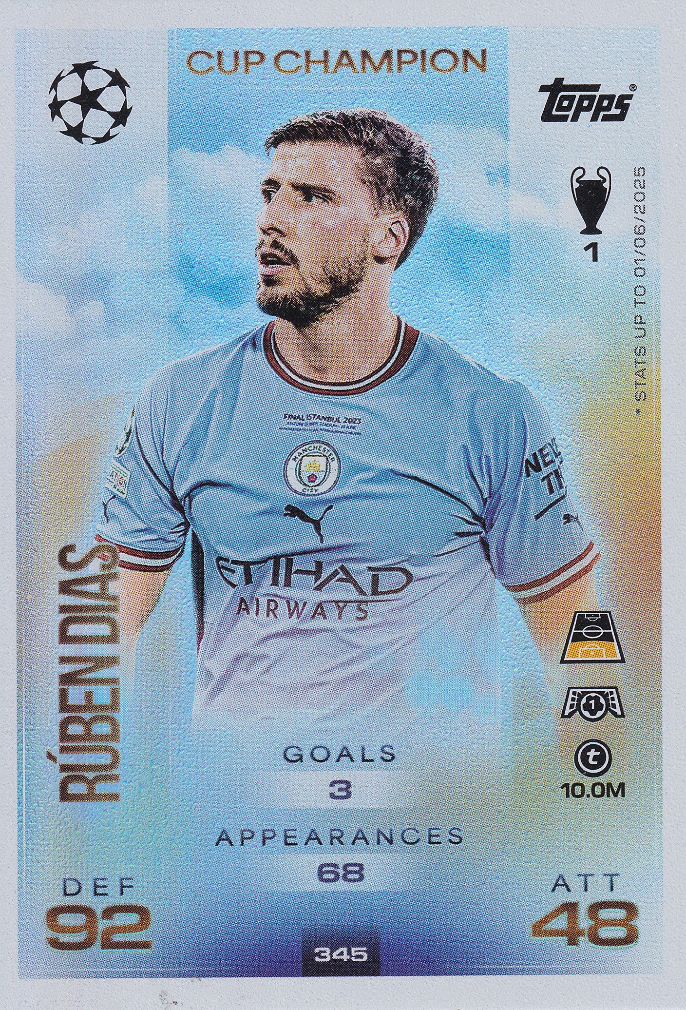 345. RUBEN DIAS - MANCHESTER CITY - CUP CHAMPION