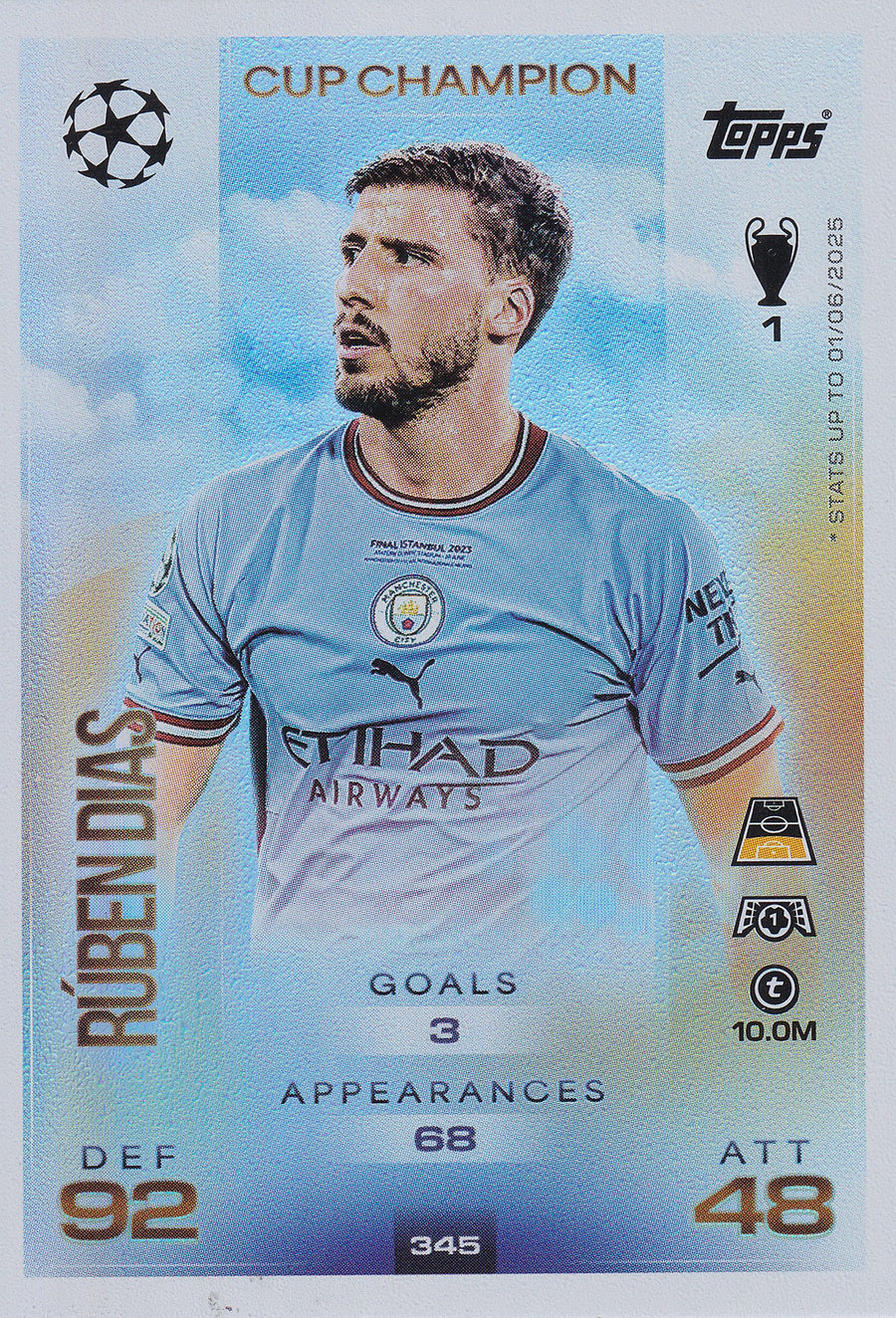 345. RUBEN DIAS - MANCHESTER CITY - CUP CHAMPION